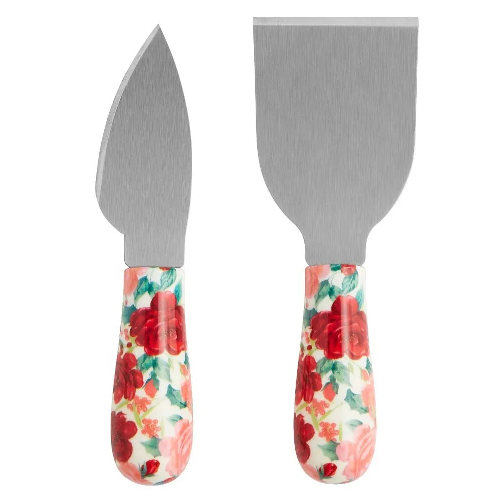 Pioneer Woman Cheese Knife Serving Set 4 pieces Cheerful Rose New
